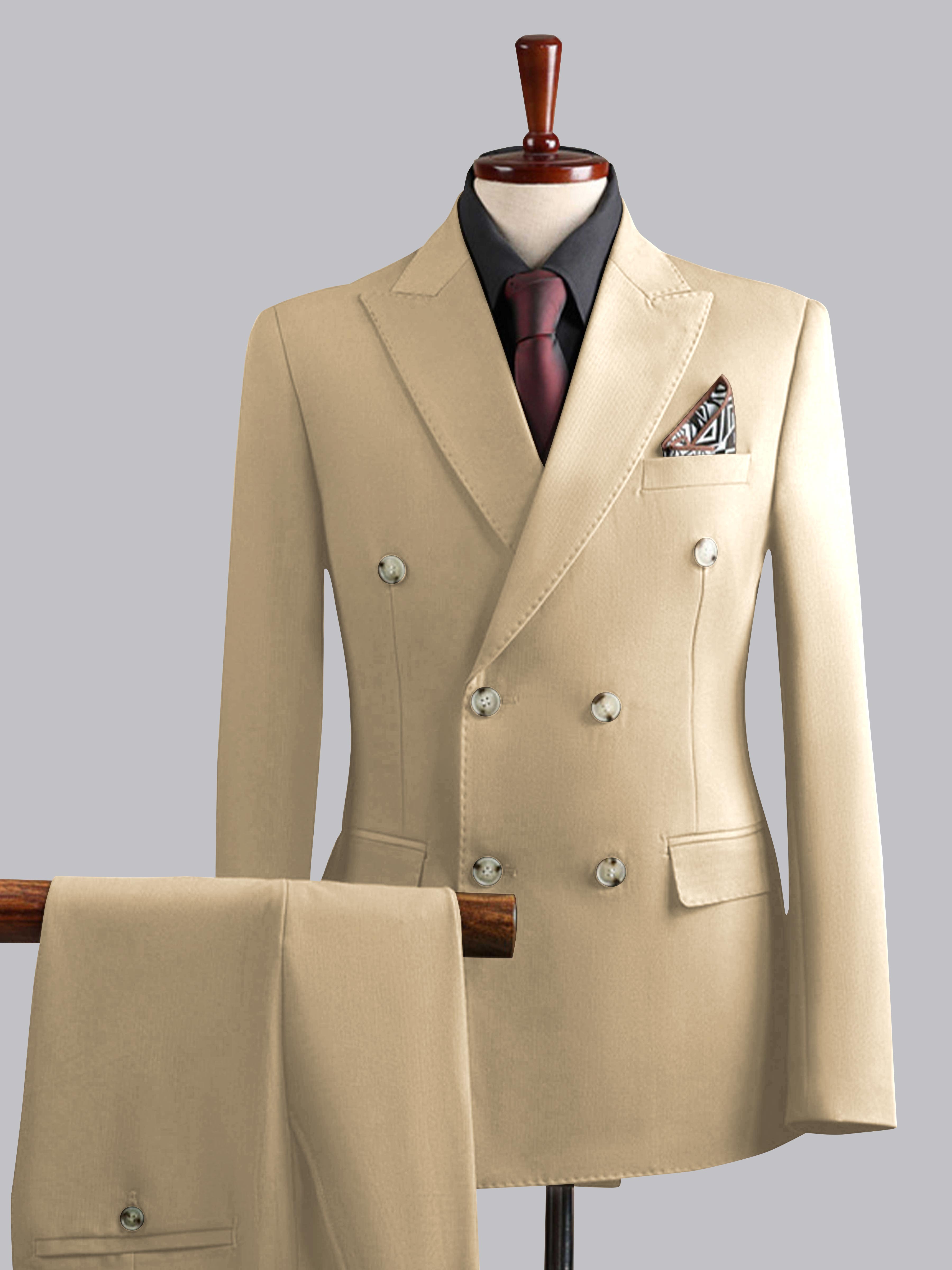 Modern Men's Tailored Fit Double Breasted 3 Pieces Wedding Suits UK