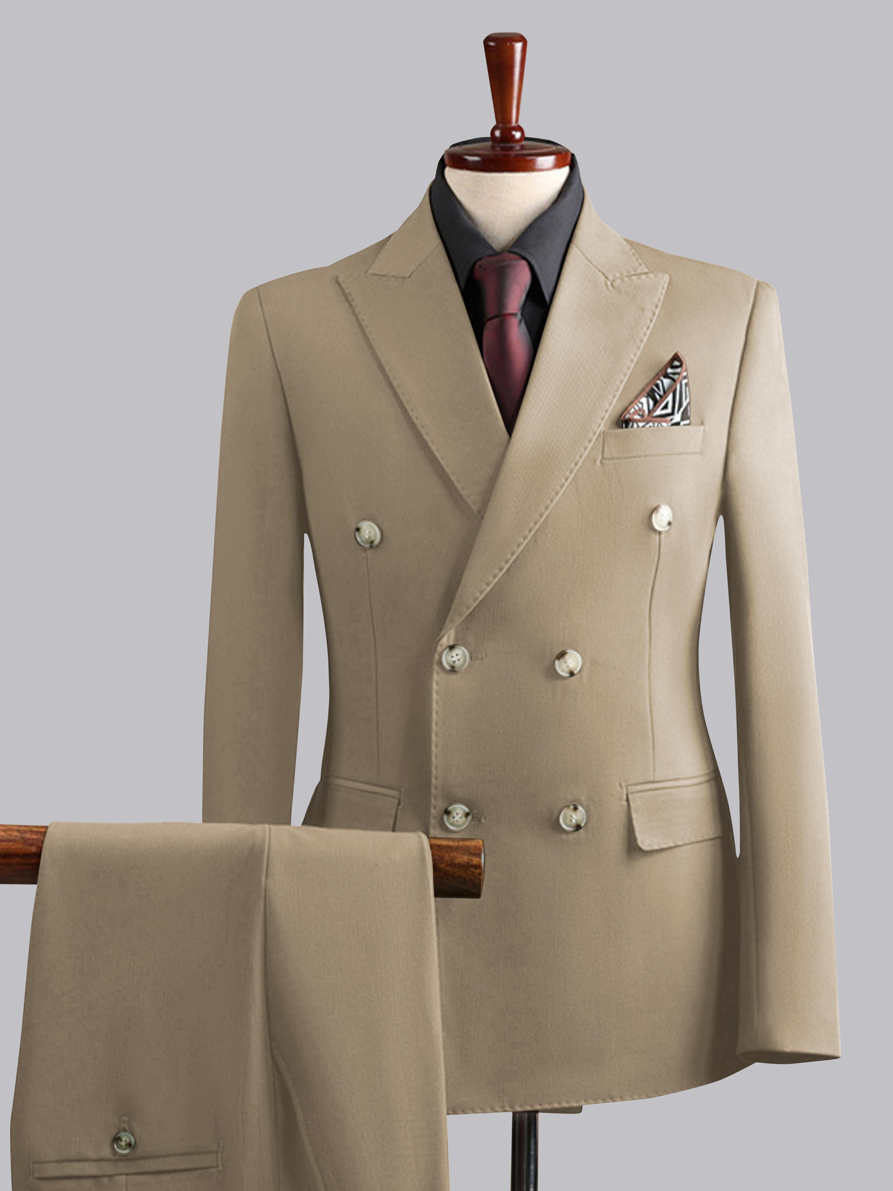 Modern Men's Tailored Fit Double Breasted 3 Pieces Wedding Suits UK