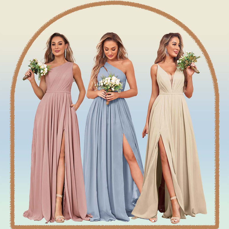 Satin Boho Bridesmaid Dress with Slit main image 0