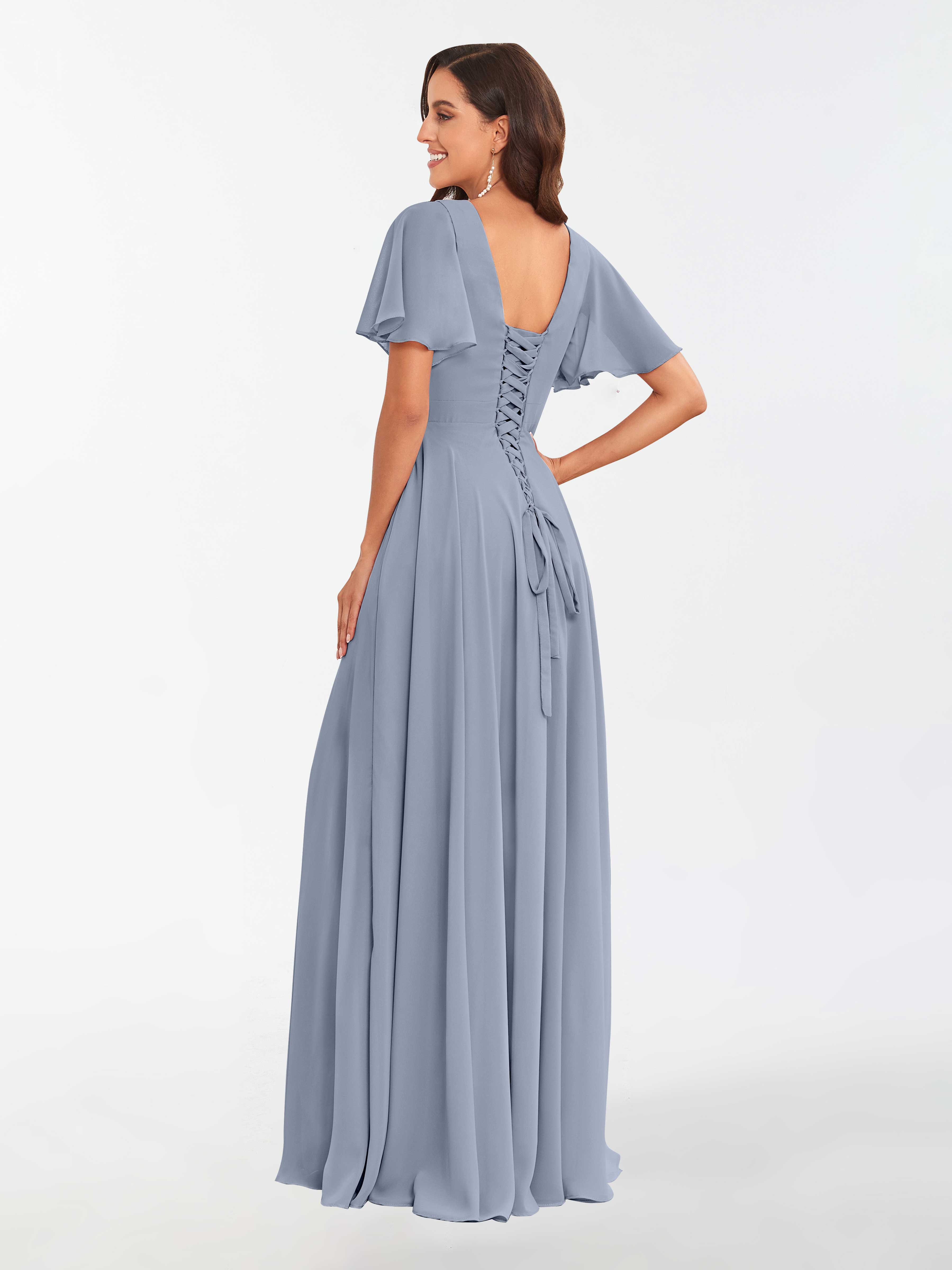 Blue chiffon hotsell bridesmaid dresses uk