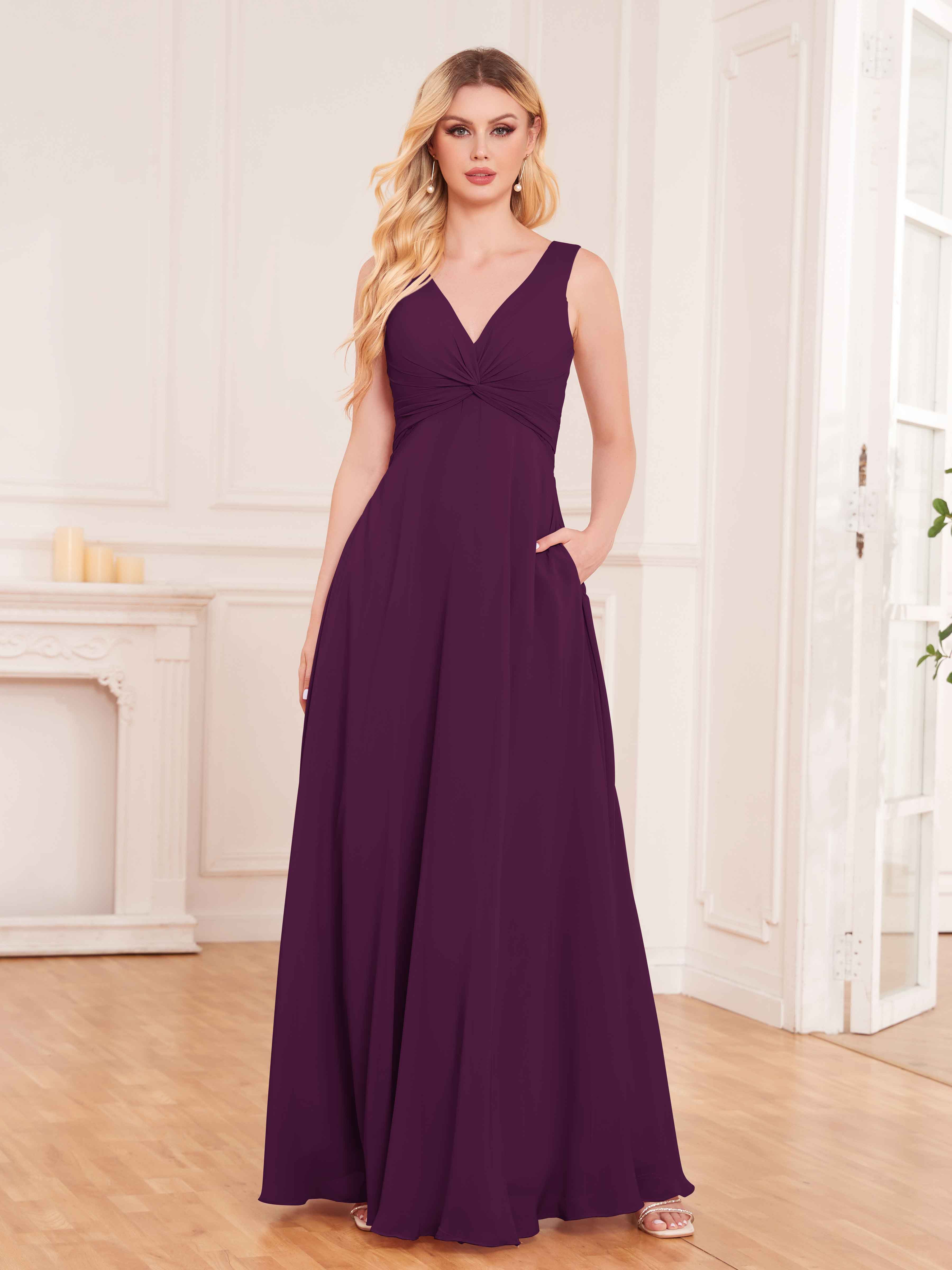 Kaylee Enchanting Sleeveless Ruched Chiffon Bridesmaid Dresses