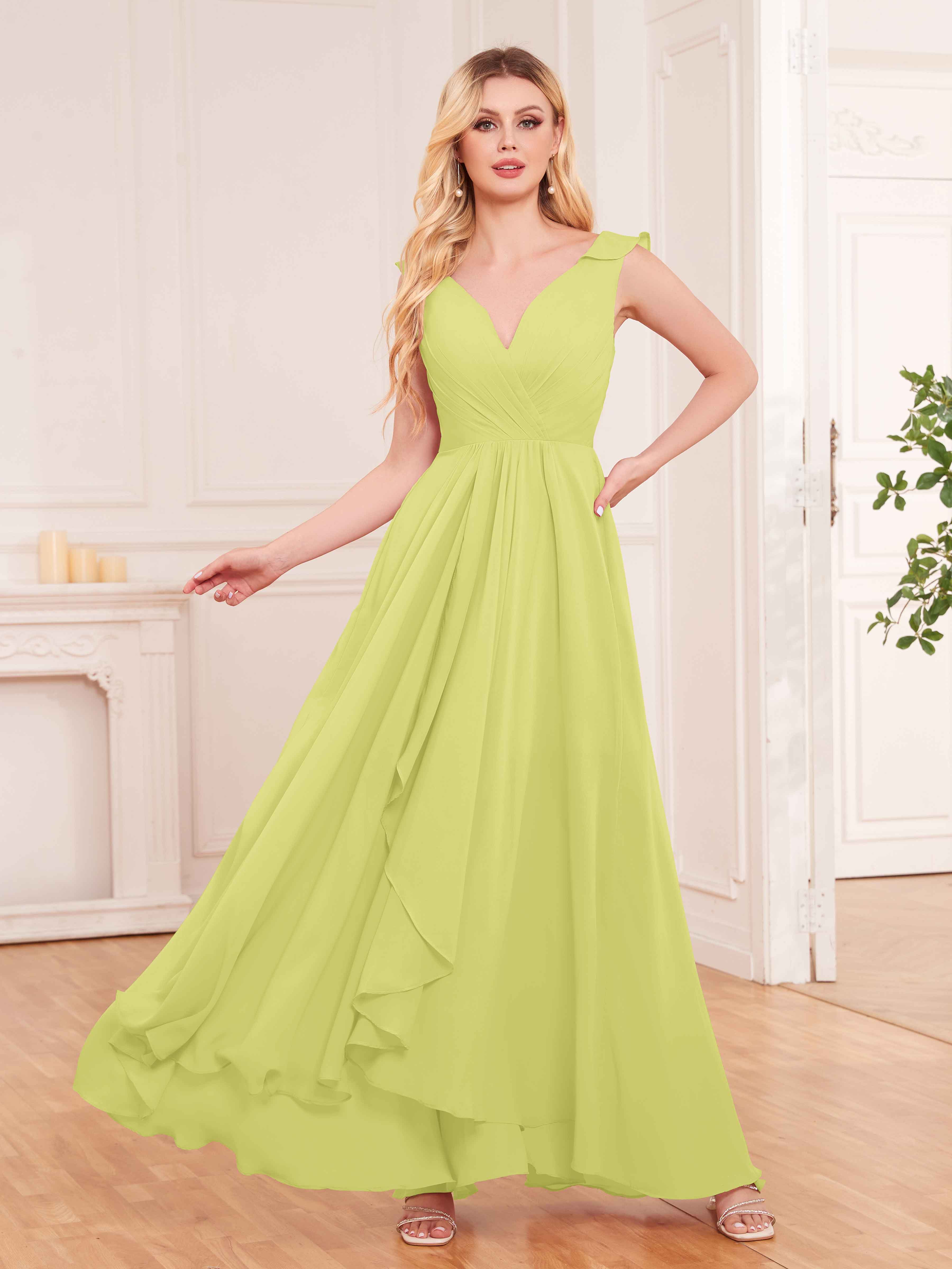 Lime green bridesmaid dresses on sale