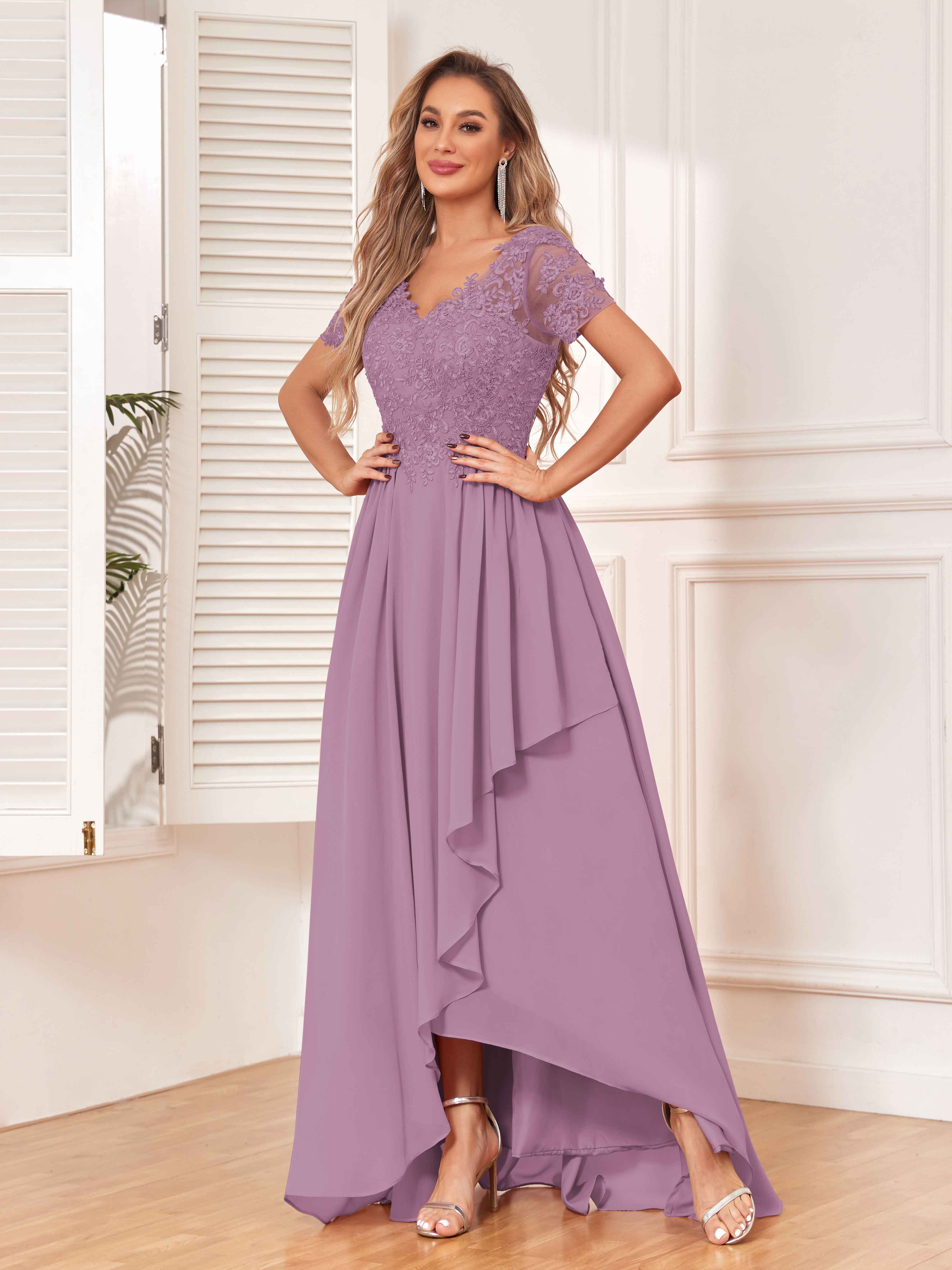 Lilac lace bridesmaid outlet dress