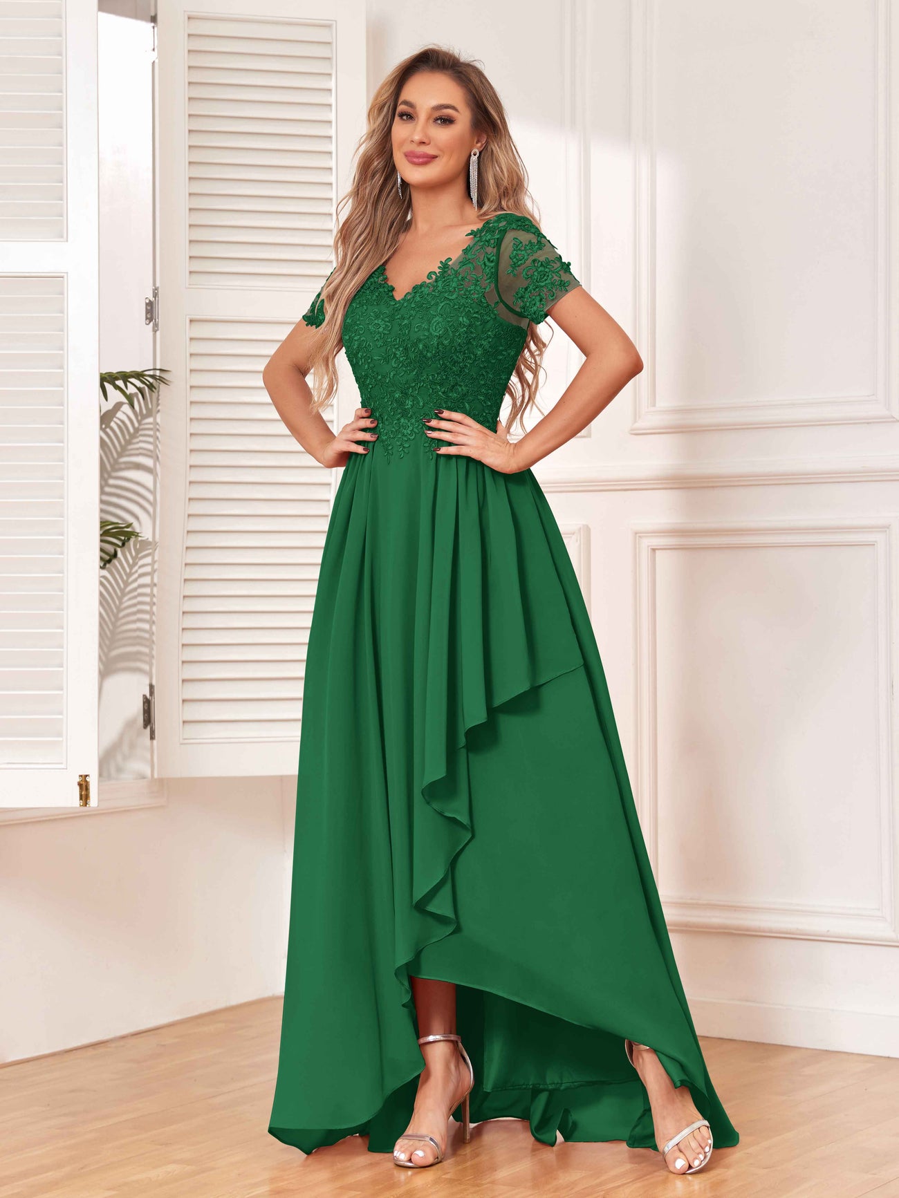 Lace Floor-length Green Dress (2003227904)