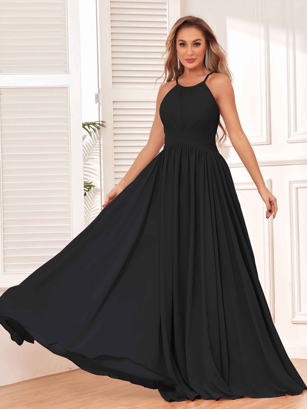Portia & Scarlett's Enchanting Halter Gown: Embellished Elegance for Unforgettable Moments