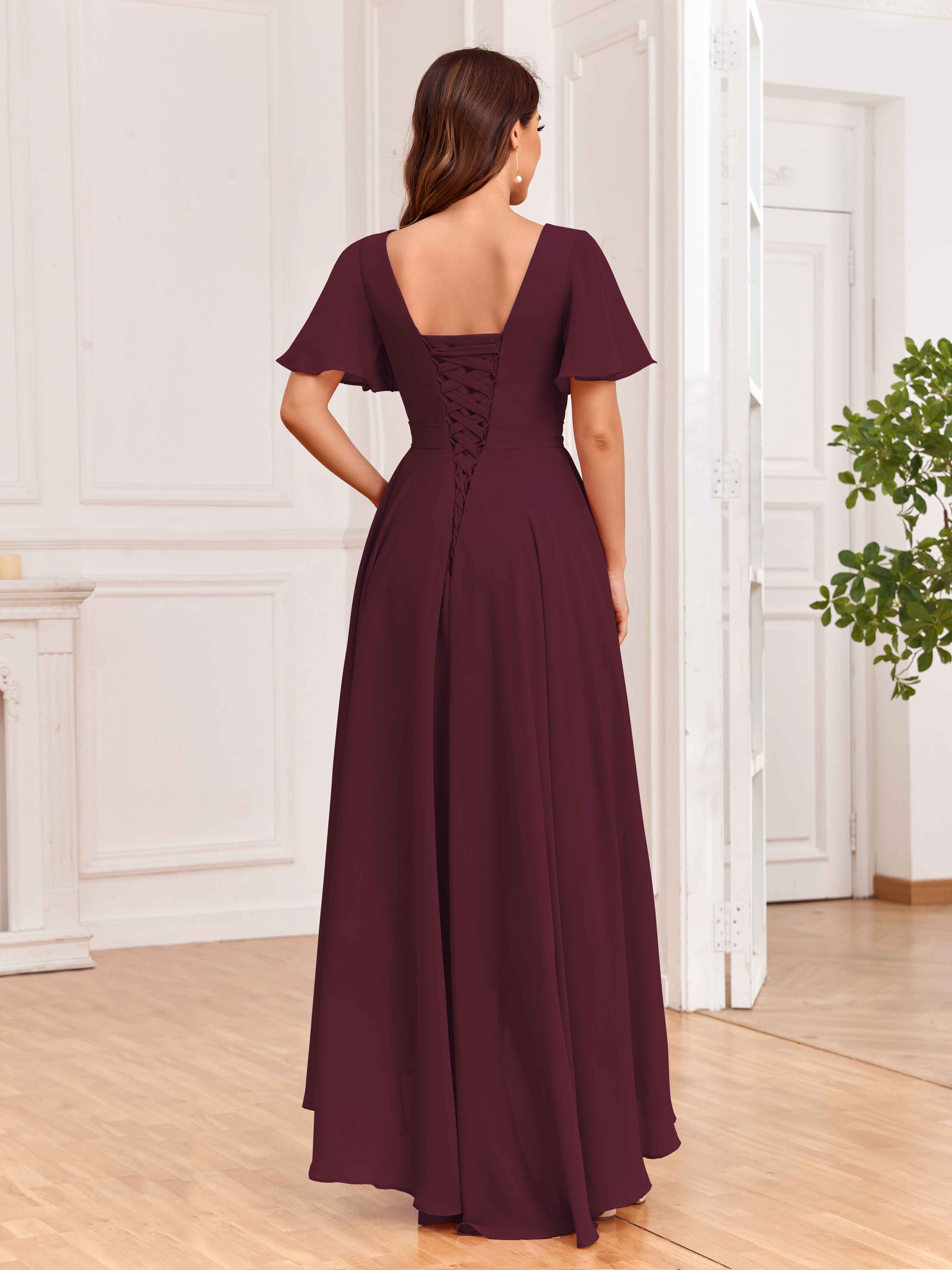 Burgundy bridesmaid dresses shop uk high street