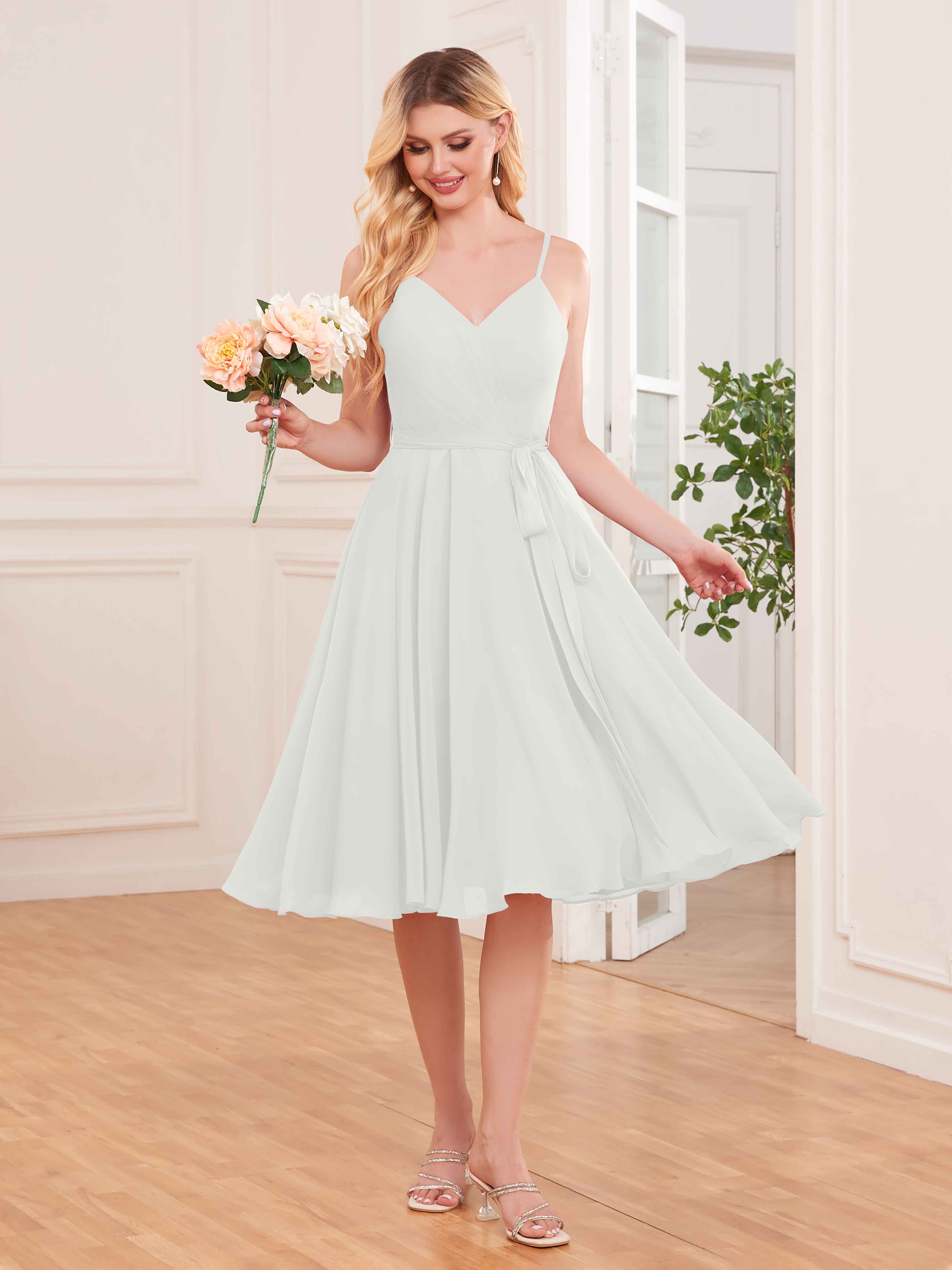 Short ivory bridesmaid clearance dresses