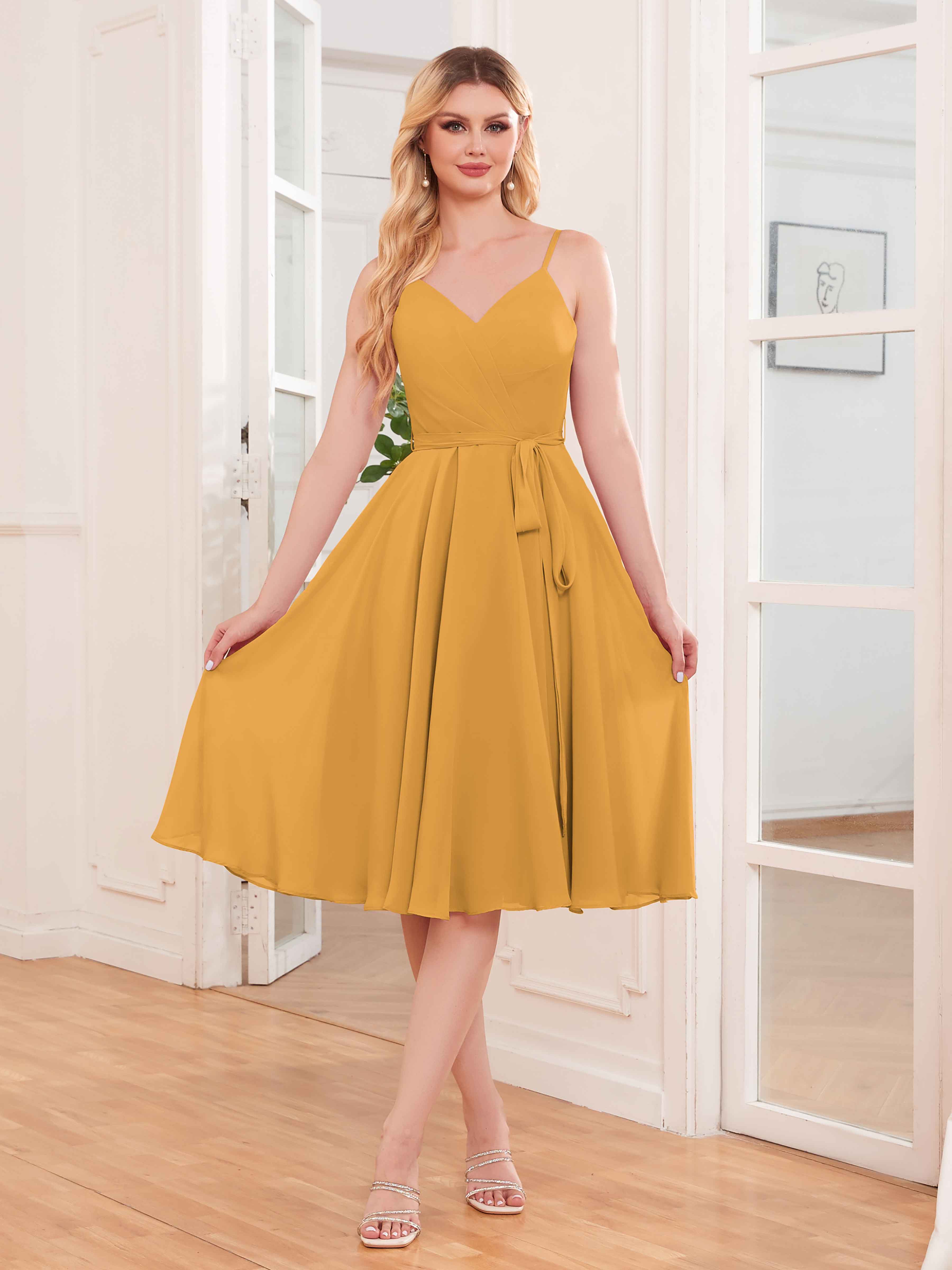 Mustard bridesmaid 2024 dresses uk