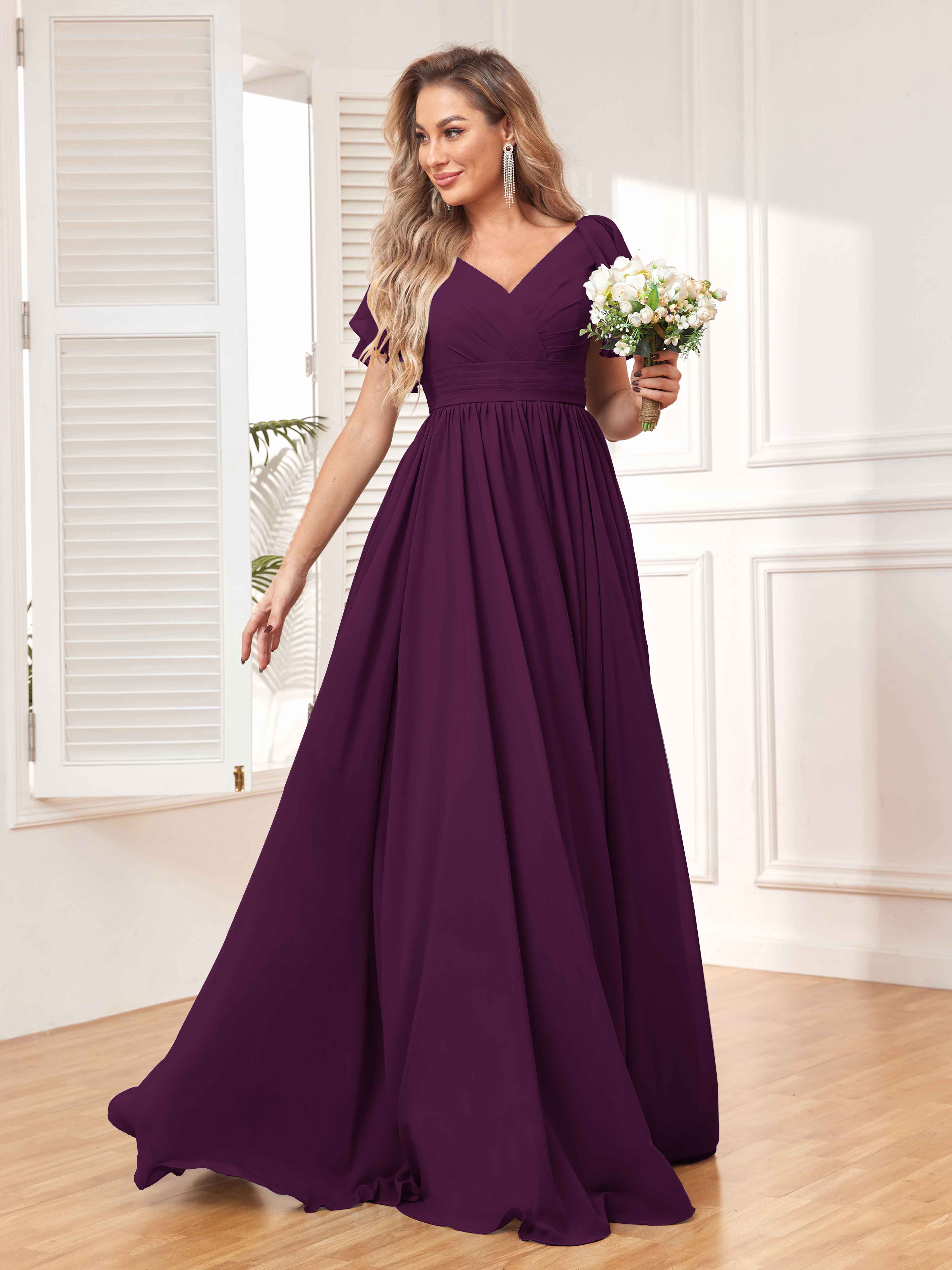 Plus size purple bridesmaid dresses outlet uk