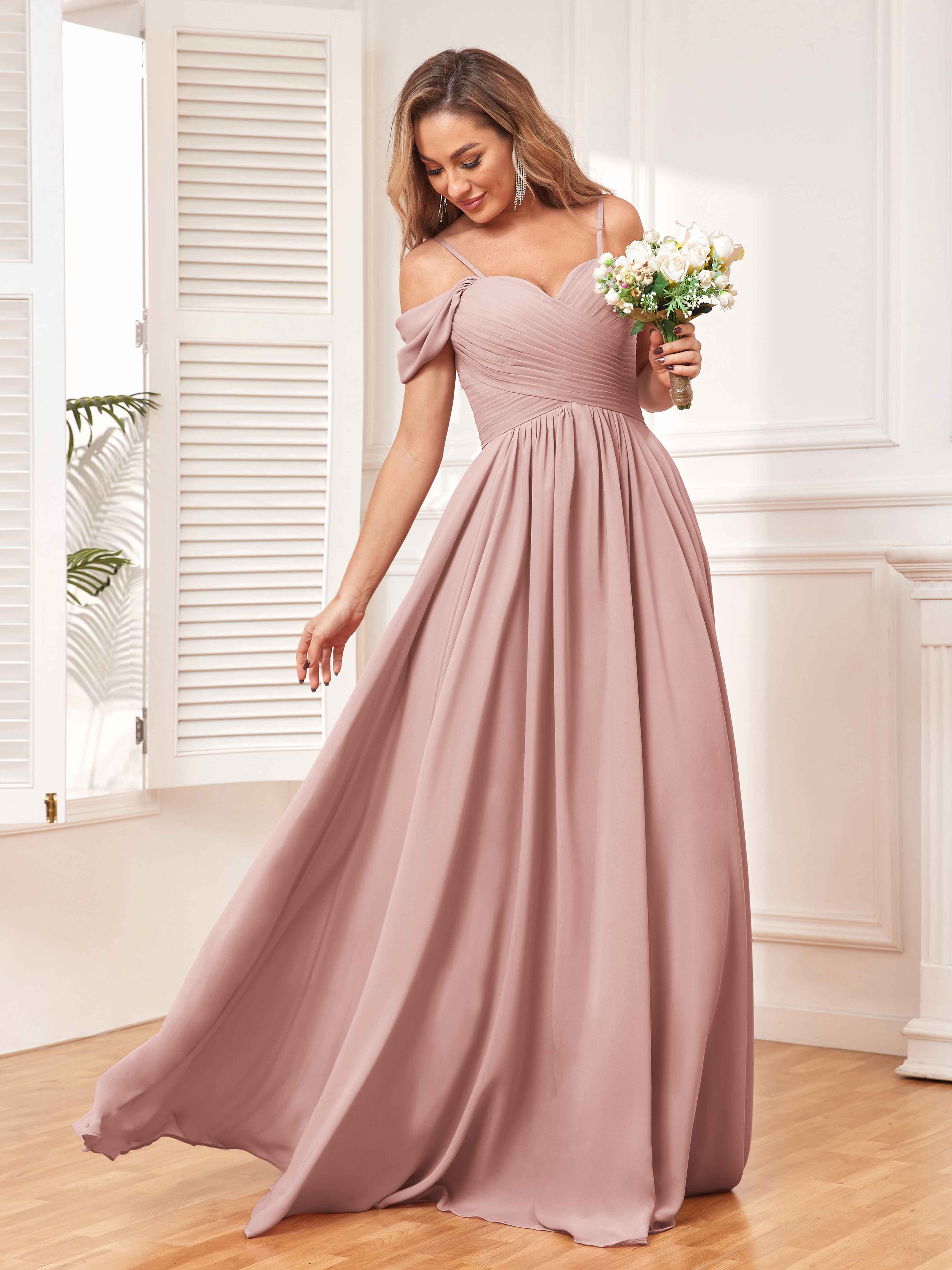 Short dusty clearance rose bridesmaid dresses