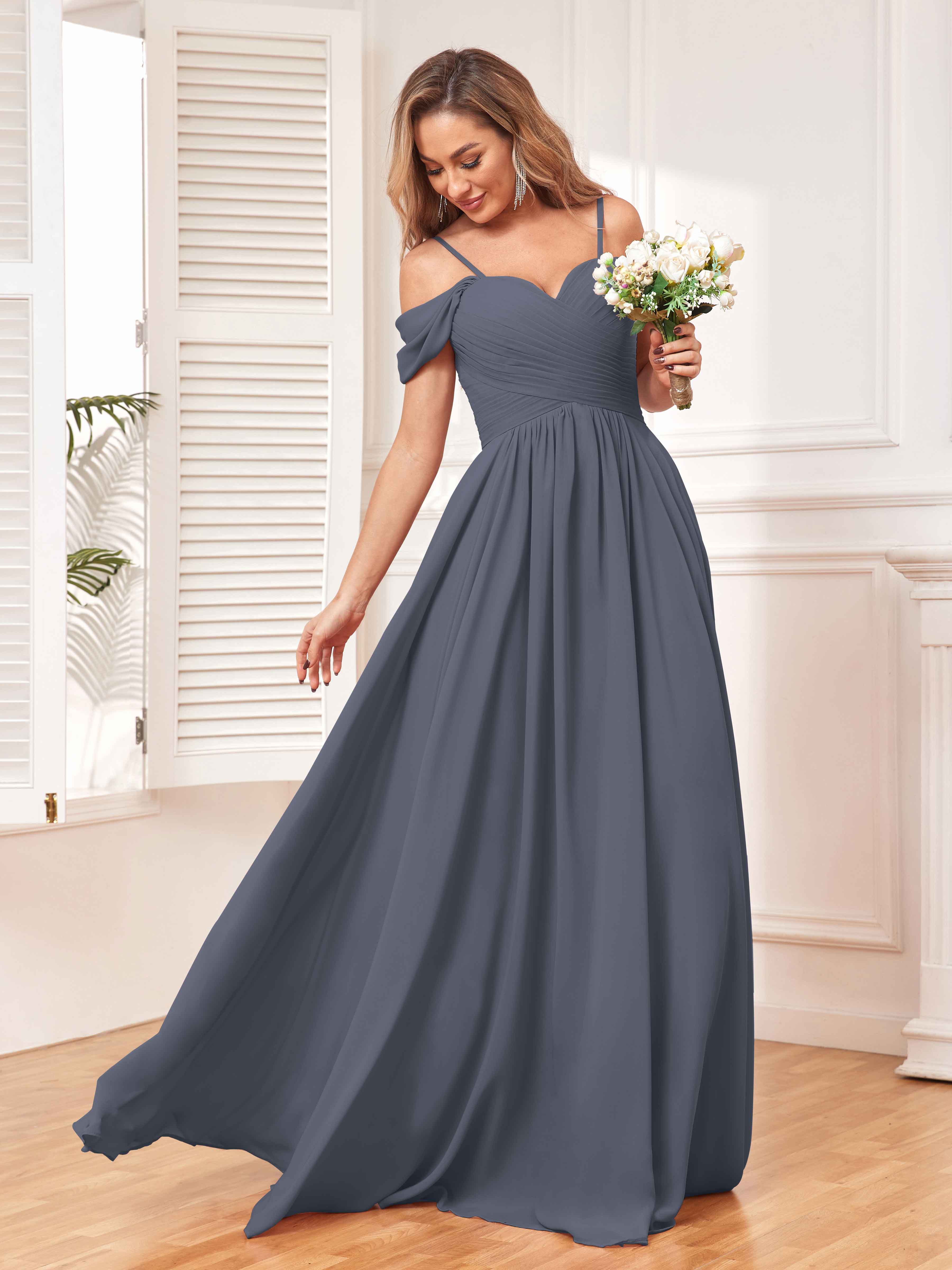 Stormy blue sales bridesmaid dresses