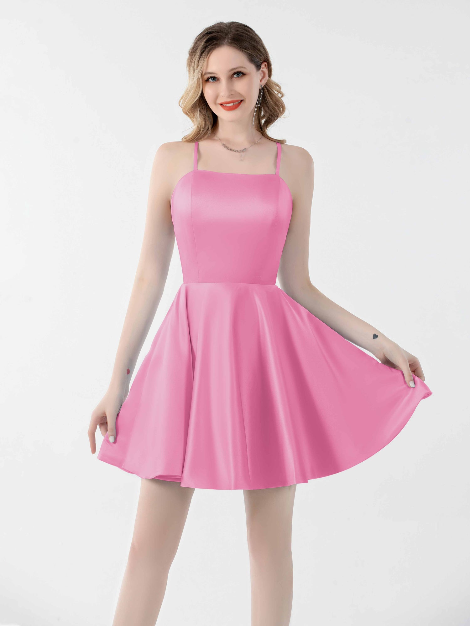 Ryleigh Chic A-Line Mini Satin Party Dresses